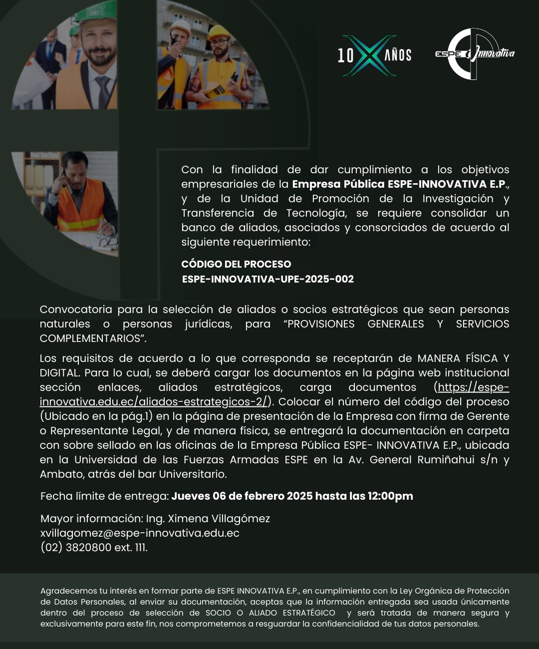 CÓDIGO DE PROCESO: ESPE-INNOVATIVA-UPE-2025-002