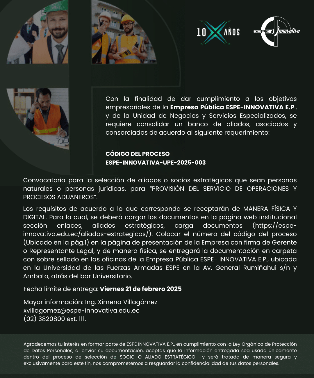 CÓDIGO DE PROCESO: ESPE-INNOVATIVA-UPE-2025-003