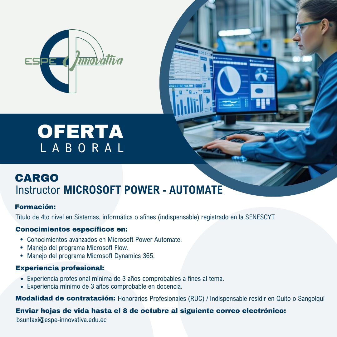 INSTRUCTOR MICROSOFT POWER – AUTOMATE